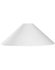 Kulala Living linen cone lampshade in a whitel hue, measuring 40cm in diameter and 15cm in height. A timeless, versatile design perfect for table lamps and pendant lighting.