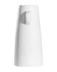 White sculptural vase with unique handles, adding a touch of contemporary elegance to home decor