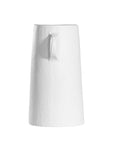 White sculptural vase with unique handles, adding a touch of contemporary elegance to home decor