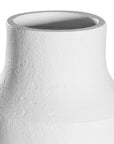 White textured vase with a modern sculptural design, perfect for minimalist decor.