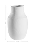 White textured vase with a modern sculptural design, perfect for minimalist decor.