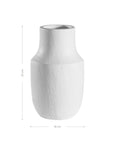 White textured vase with a modern sculptural design, perfect for minimalist decor.