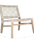 Woven leather armchair with natural wood frame, showcasing intricate handwoven craftsmanship and earthy, relaxed style