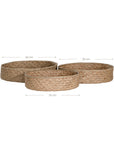 Natural jute woven basket set in three sizes, perfect for stylish storage and adding texture to modern interiors.