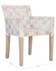 Woven leather armchair with natural wood frame, showcasing intricate handwoven craftsmanship and earthy, relaxed style