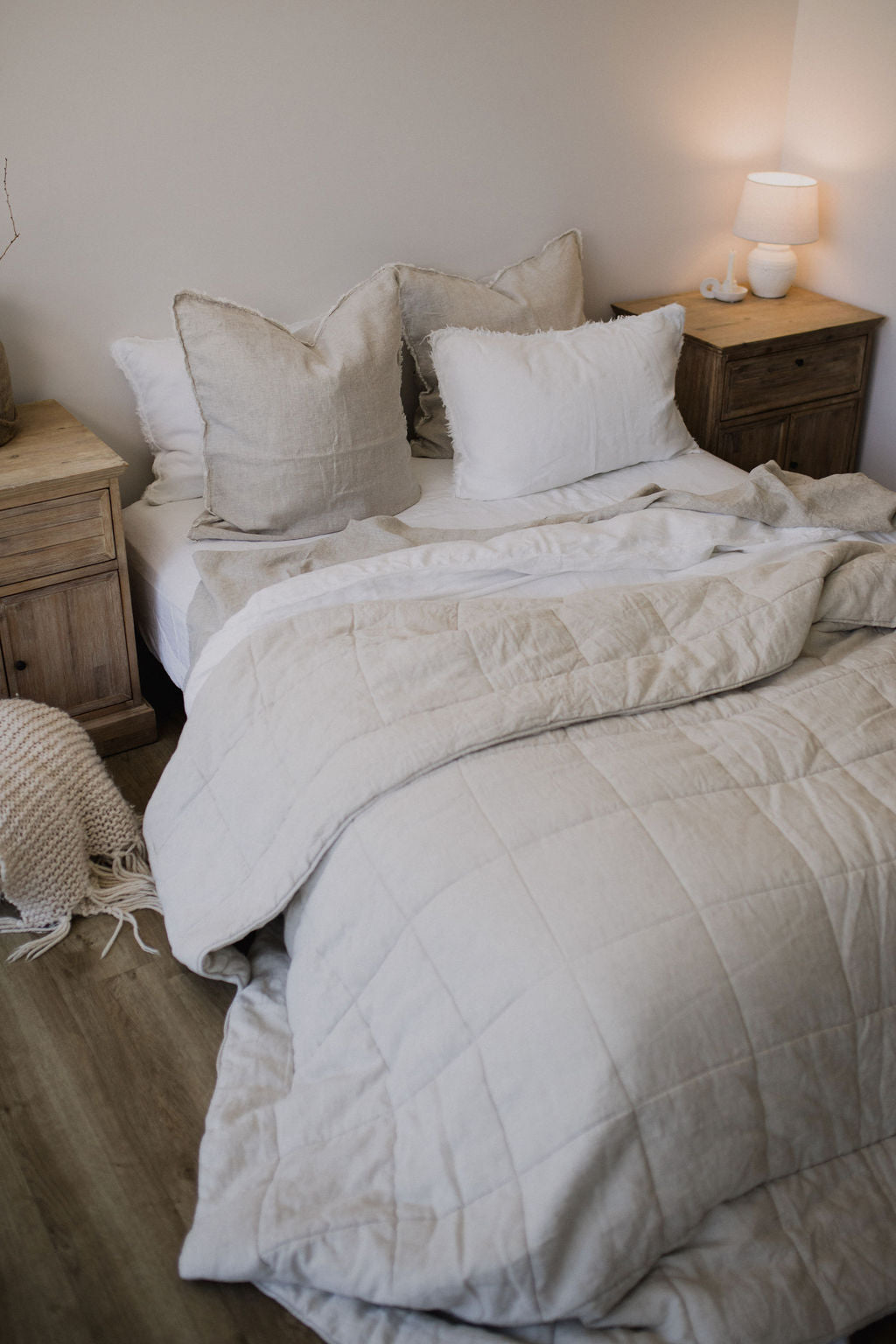 “Sable” Linen Quilted Coverlet - KULALA Living