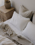 “Whistler” Frayed Linen Pillowcases - KULALA Living