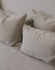 “Sable” Frayed Linen Pillowcases - KULALA Living