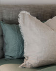 “Sable” Frayed Linen European Pillowcases - KULALA Living