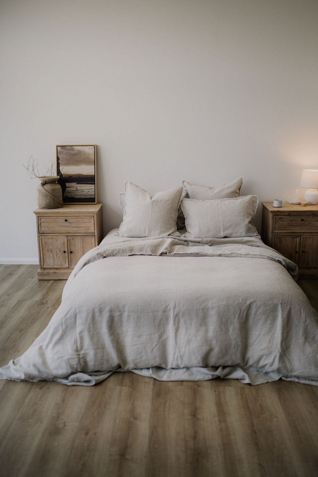 “Sable” Frayed Linen Duvet Cover - KULALA Living