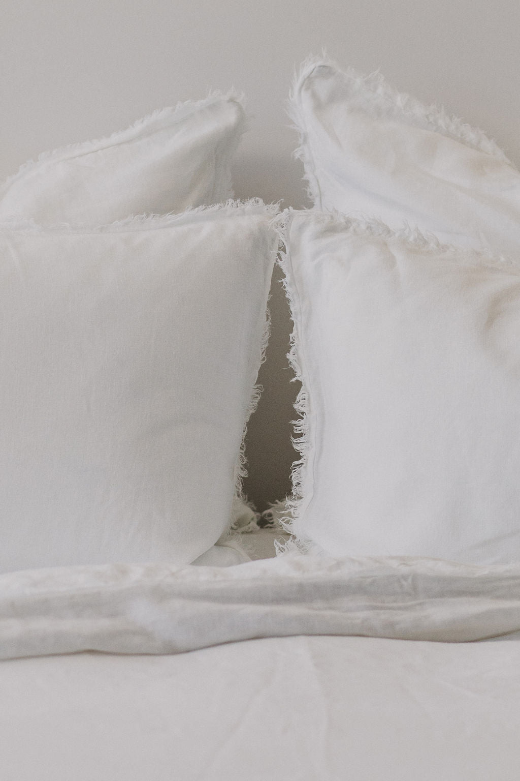 “Whistler” Frayed Linen Pillowcases - KULALA Living