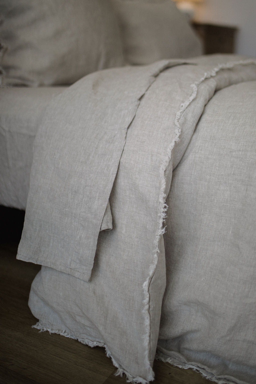 “Sable” Frayed Linen Duvet Cover - KULALA Living