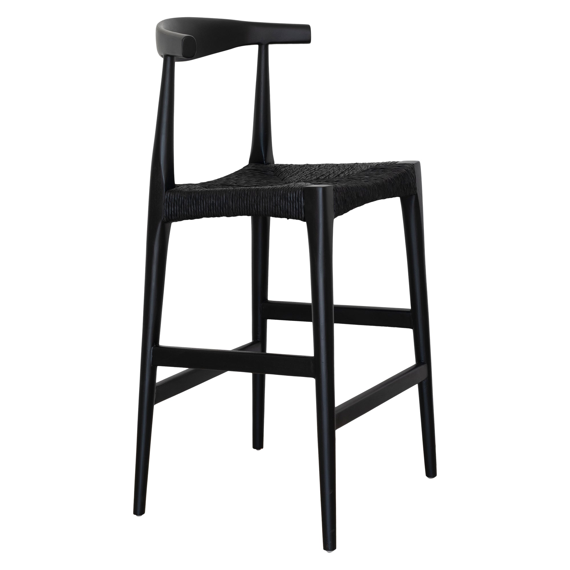 Amara Timber &amp; Rattan Barchair Black - KULALA Living