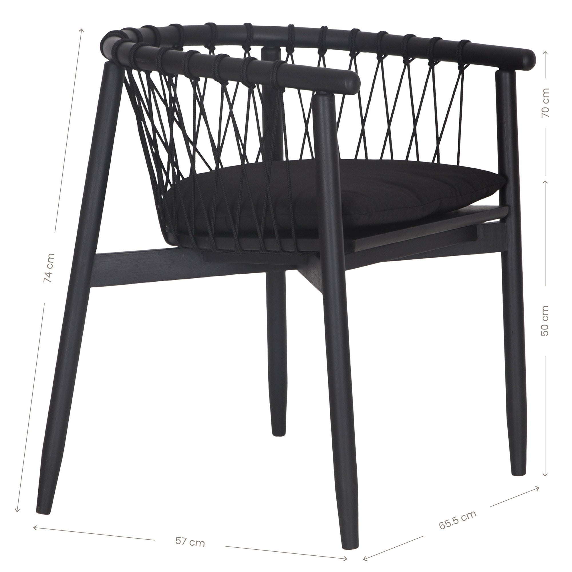 Sumbe Teak Dining Chair | Black - KULALA Living