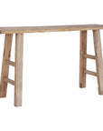 Wooden table with a white background