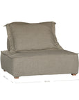 A versatile modular lounge chair in moss upholstery, designed for ultimate comfort with a deep seat and plush back cushion. Perfect for modern, relaxed interiors
