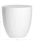 Handcrafted magnesium oxide side table with a natural finish, featuring organic grain patterns for a timeless aesthetic