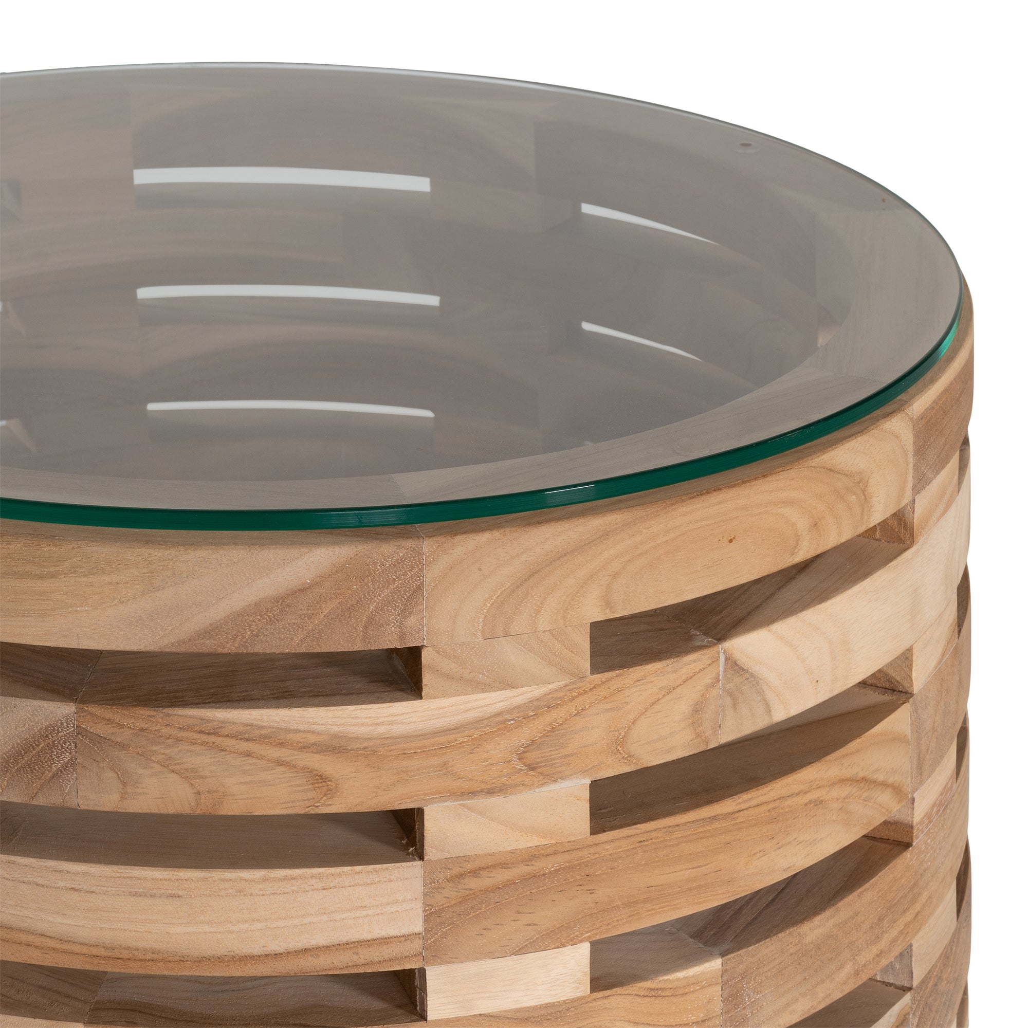Lima Teak Side Table with Glass Top