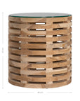 Lima Teak Side Table with Glass Top