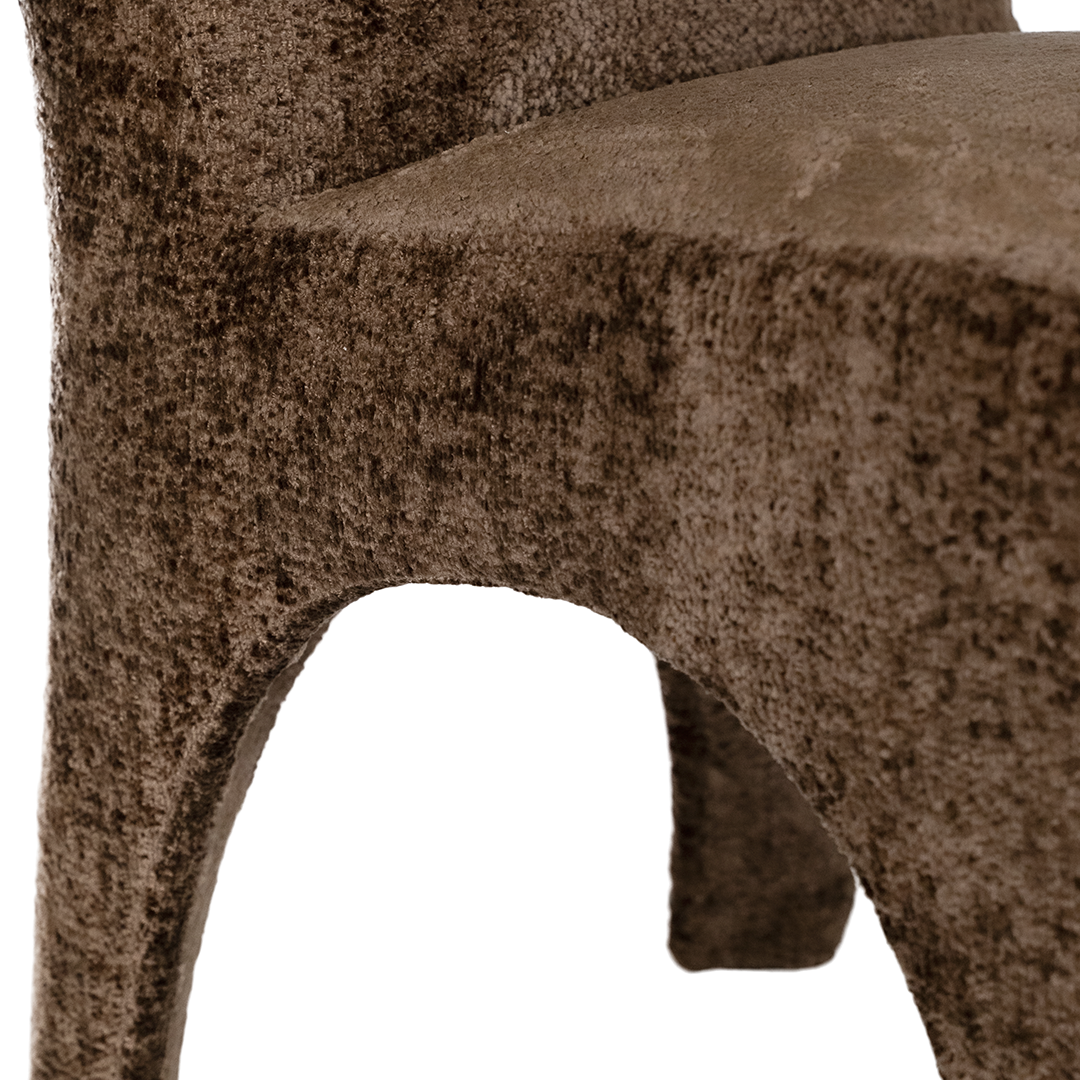 Tucan Curved Upholstered Dining Chair Mocha