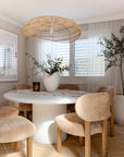 Alama Round Concrete Dining Table in White - KULALA Living