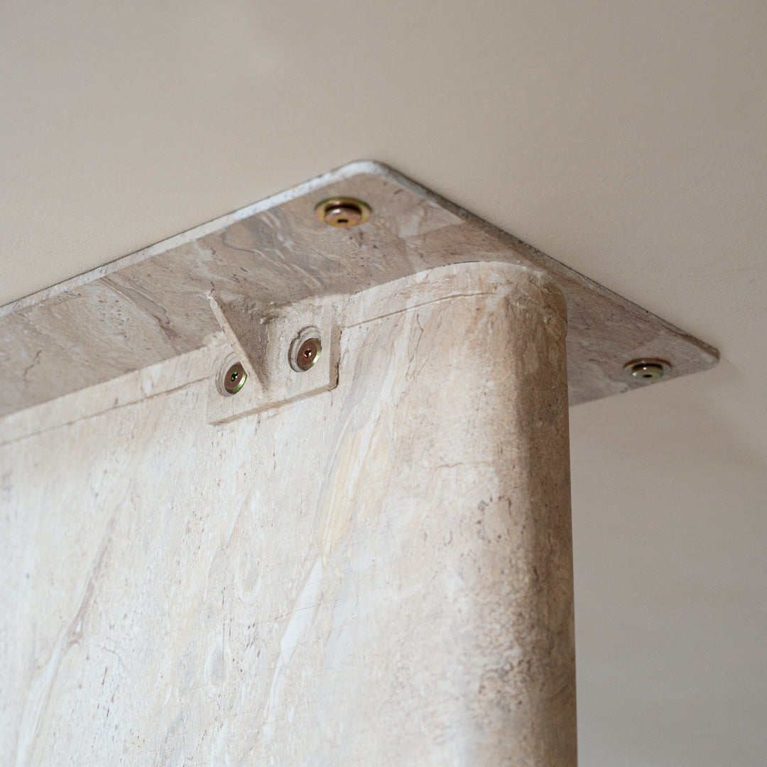 Amani dining table in dune hydro dipped finish with rectangular tabletop and two solid slab legs