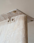 Amani dining table in dune hydro dipped finish with rectangular tabletop and two solid slab legs