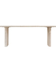 Amani dining table in dune hydro dipped finish with rectangular tabletop and two solid slab legs