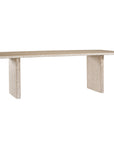 Amani dining table in dune hydro dipped finish with rectangular tabletop and two solid slab legs