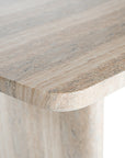 Minimalist hydro-dipped concrete dining table with a sleek rectangular top and sturdy panel legs. A contemporary statement piece designed to complement modern and coastal interiors