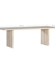 Minimalist hydro-dipped concrete dining table with a sleek rectangular top and sturdy panel legs. A contemporary statement piece designed to complement modern and coastal interiors