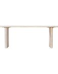Minimalist hydro-dipped concrete dining table with a sleek rectangular top and sturdy panel legs. A contemporary statement piece designed to complement modern and coastal interiors