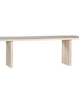 Minimalist hydro-dipped concrete dining table with a sleek rectangular top and sturdy panel legs. A contemporary statement piece designed to complement modern and coastal interiors