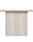 Minimalist hydro-dipped concrete dining table with a sleek rectangular top and sturdy panel legs. A contemporary statement piece designed to complement modern and coastal interiors