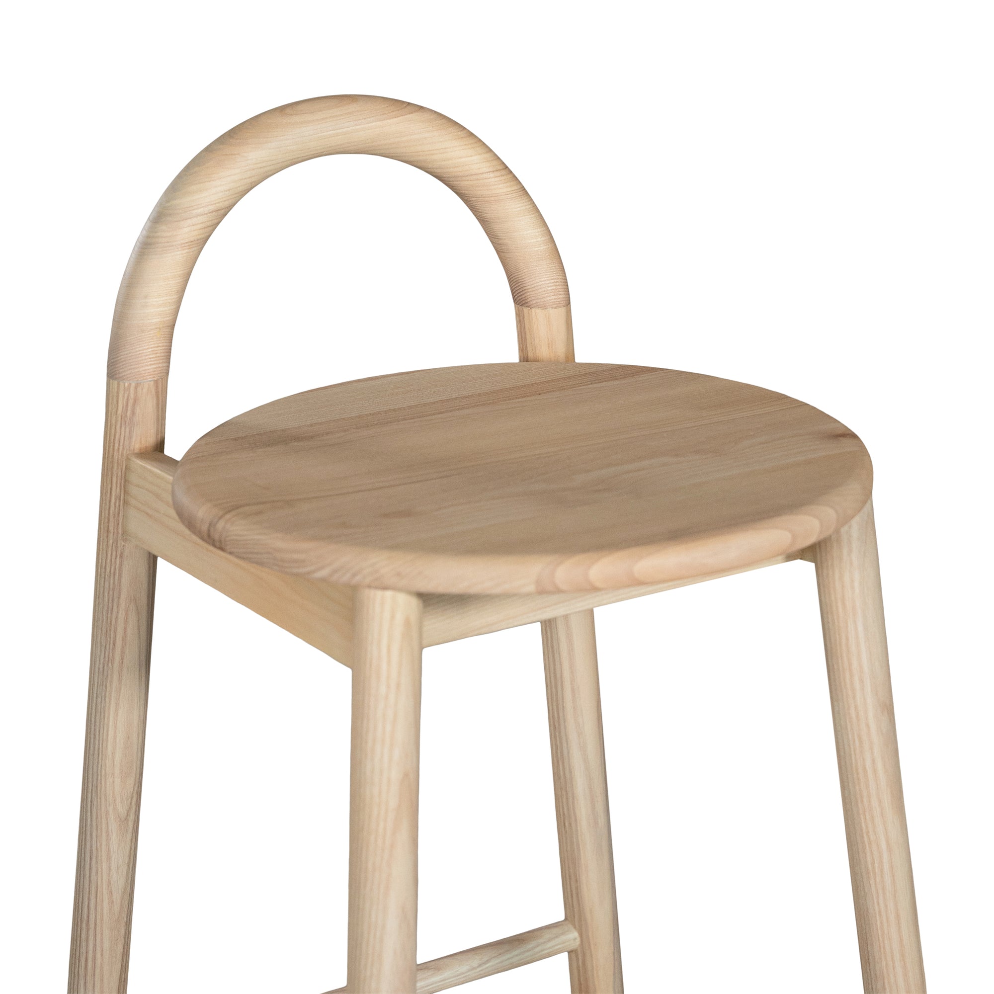 Milo Arched Back Barstool Wooden Counter Stool, Modern