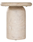 Ayanda bench in dune hydro dipped finish with elongated top and two cylindrical pedestal legs.