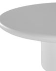 Ayanda coffee table in white with sculptural organic form and smooth matte finish.