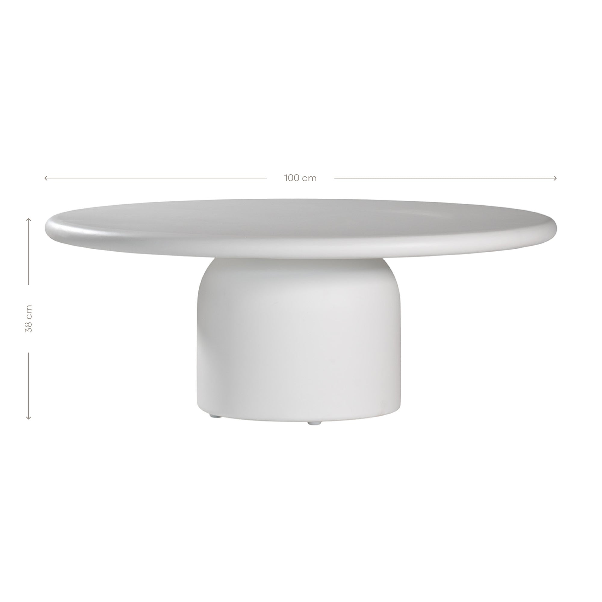 Ayanda coffee table in white with sculptural organic form and smooth matte finish.
