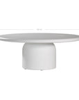 Ayanda coffee table in white with sculptural organic form and smooth matte finish.