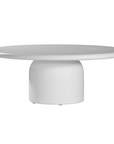 Ayanda coffee table in white with sculptural organic form and smooth matte finish.