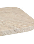 Ayanda console in dune hydro dipped finish with elongated top and two cylindrical pedestal legs.