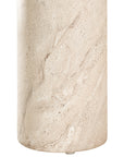 Ayanda console in dune hydro dipped finish with elongated top and two cylindrical pedestal legs.