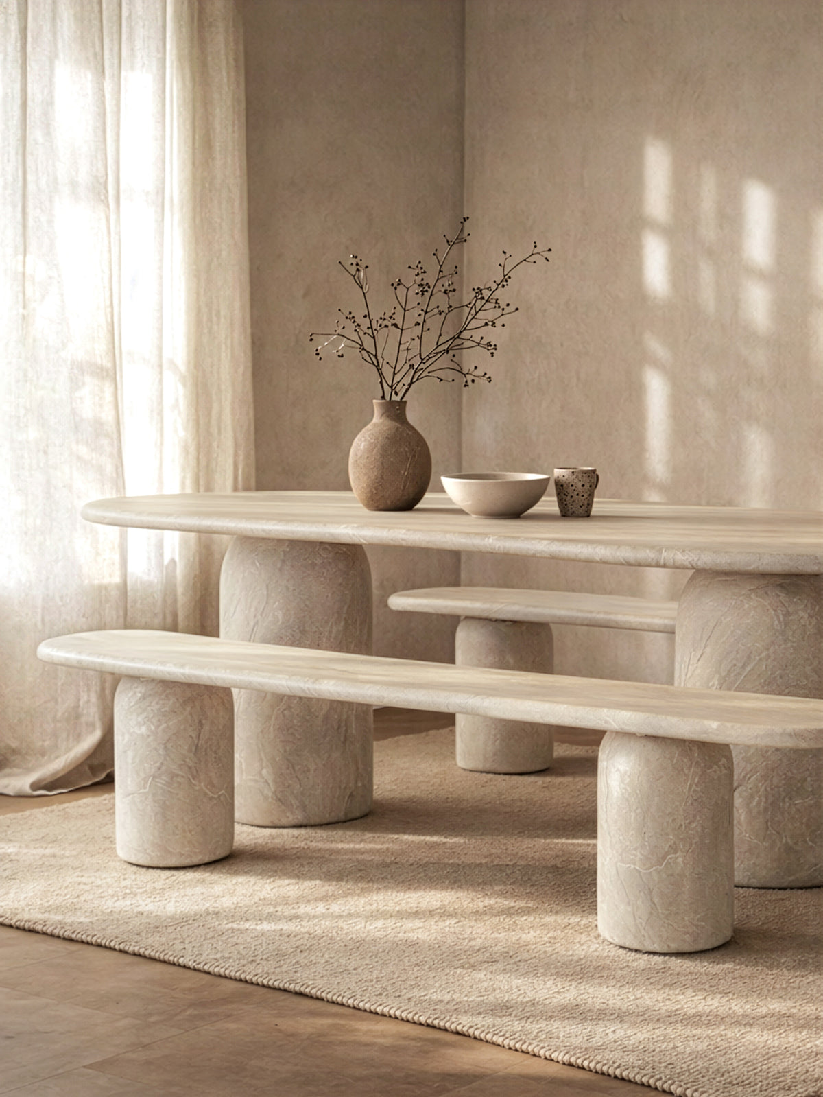 Ayanda Concrete Dining Table Dune | Sculptural Dining Table | KULALA Living