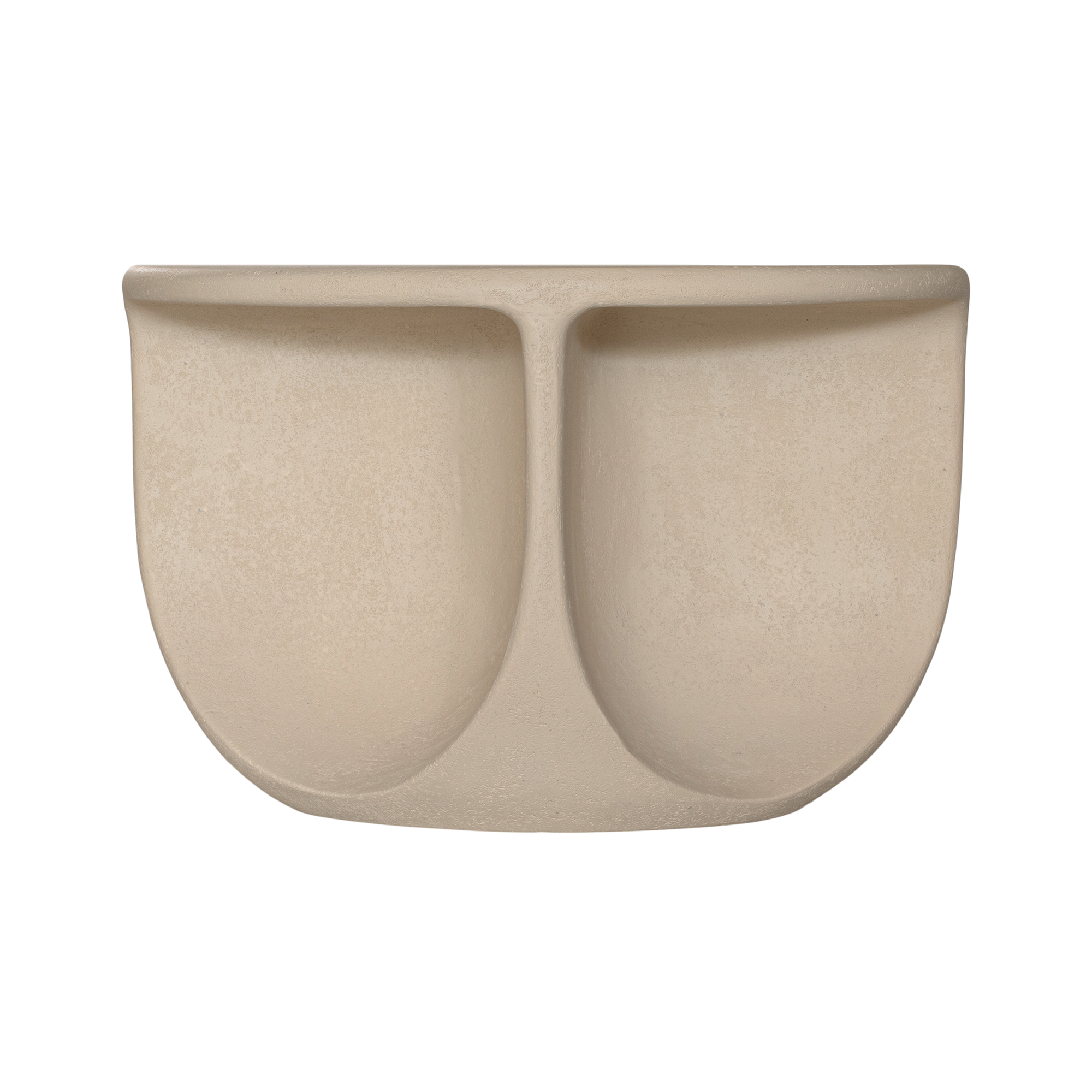 Berber coffee table in driftstone finish featuring sculptural curved legs and a softly rounded top with a textured natural surface.