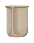 Berber side table in driftstone finish featuring sculptural curved legs and a softly rounded top with a textured natural surface.