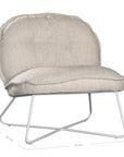 A modern natural lounge chair featuring a cushioned seat and backrest upholstered in textured linen fabric. Designed with a sleek metal frame, this chair offers a stylish and comfortable seating option for contemporary interiors