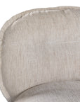 A modern natural lounge chair featuring a cushioned seat and backrest upholstered in textured linen fabric. Designed with a sleek metal frame, this chair offers a stylish and comfortable seating option for contemporary interiors