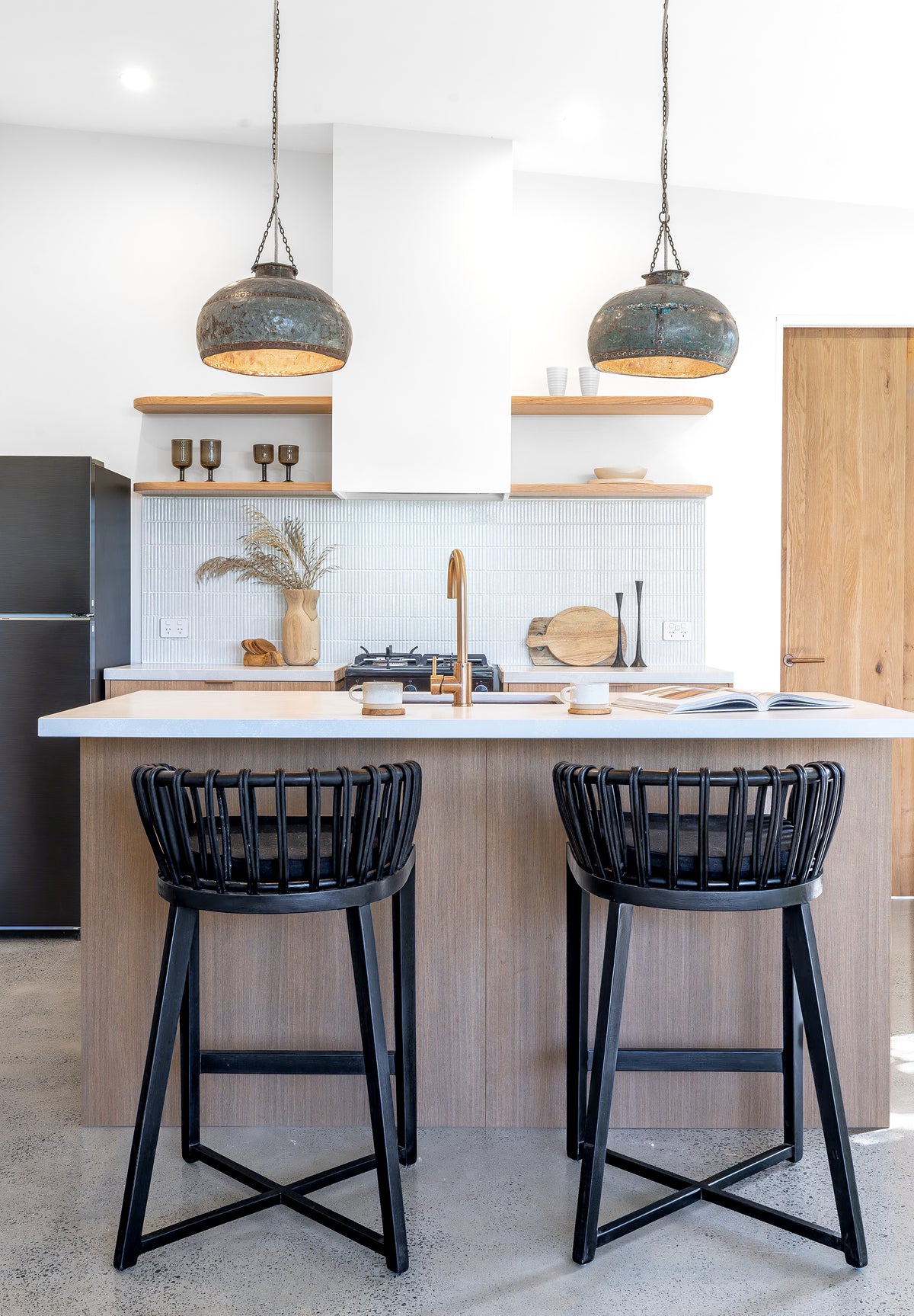 Kitchen Timber Rattan Makena Mahogany & Rattan Barchair – KULALA Living