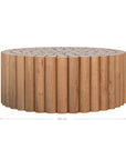 Caribbean Coffee Table in natural oak finish featuring a unique fluted cylindrical design, perfect for adding warmth and texture to contemporary living spaces.