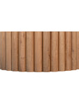 Caribbean Coffee Table in natural oak finish featuring a unique fluted cylindrical design, perfect for adding warmth and texture to contemporary living spaces.